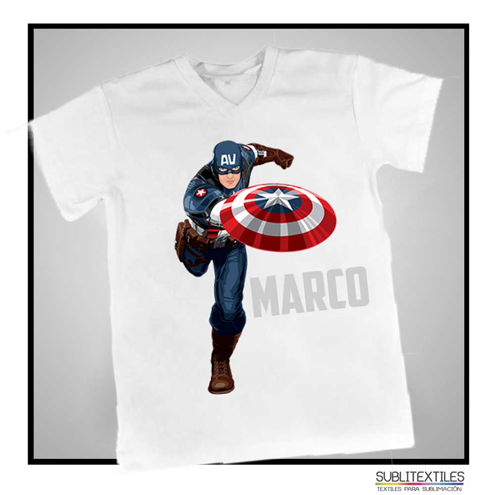 Camiseta Infantil Blanca 100% Poliéster para Sublimar | Cuello V - Image 3