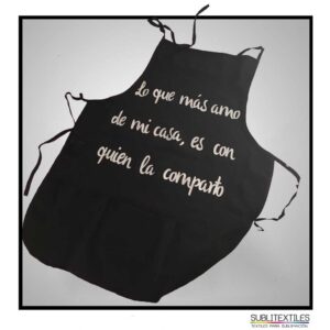 Delantal color negro Personalizable