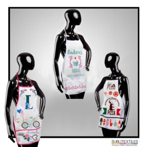 Delantal de Alta Calidad para Sublimación con Bies de Color y Bolsillos