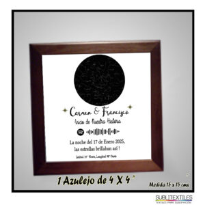 Portarretrato de Madera con un Azulejo