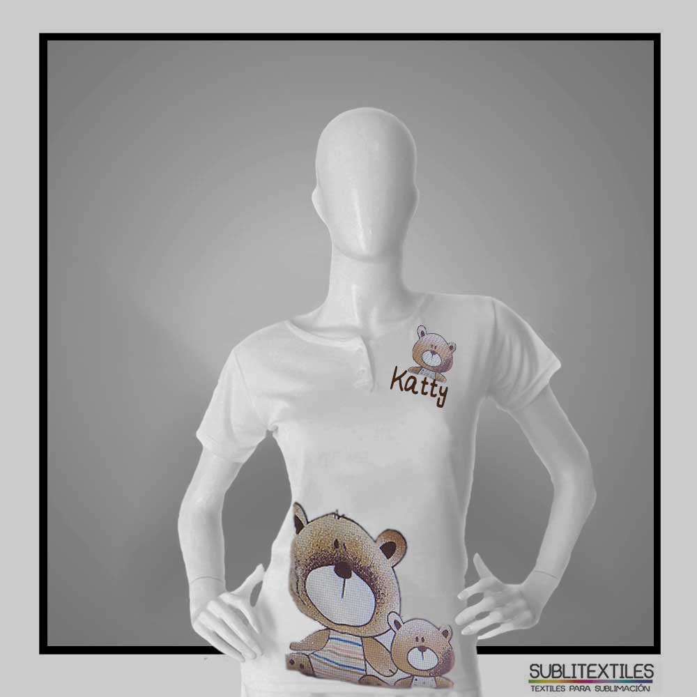 Playera de Pijama para Dama Blanca | Lista para Sublimar - Image 3